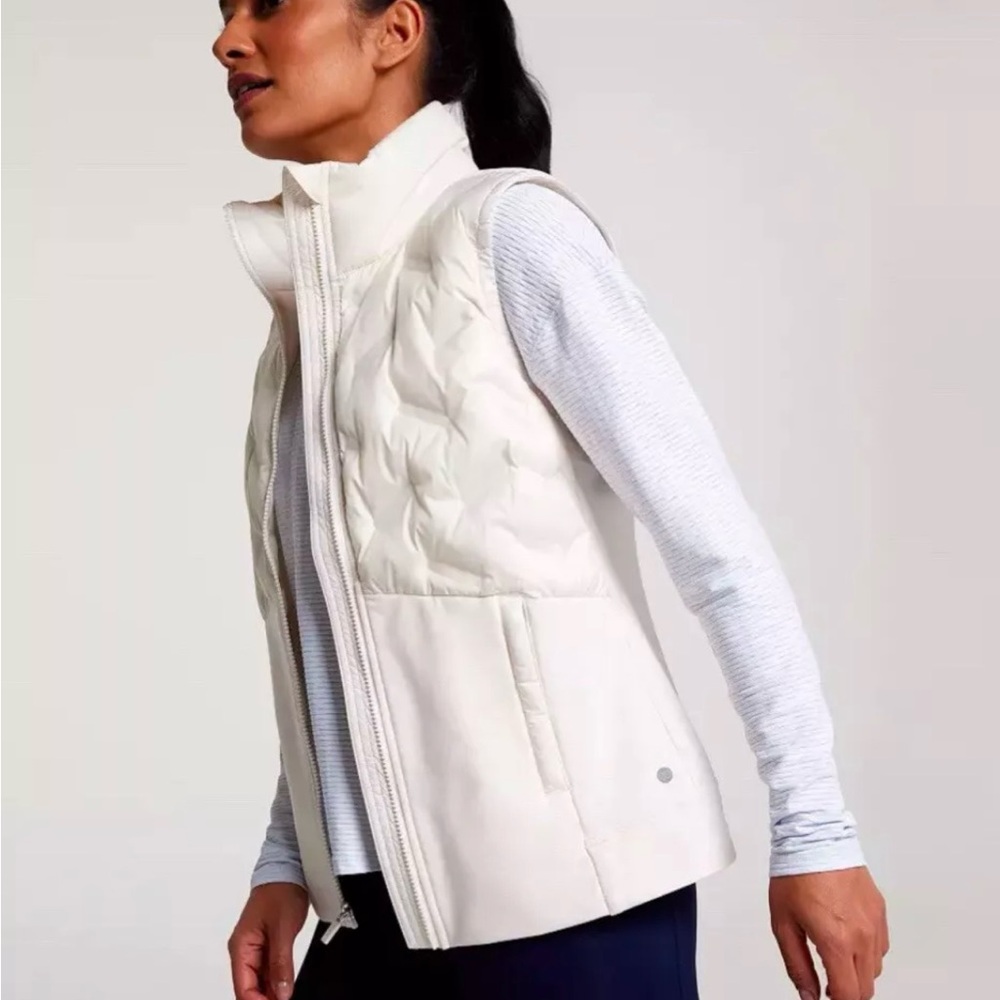CALIA Women's Cold Dash Run Vest Cream, Sz XL